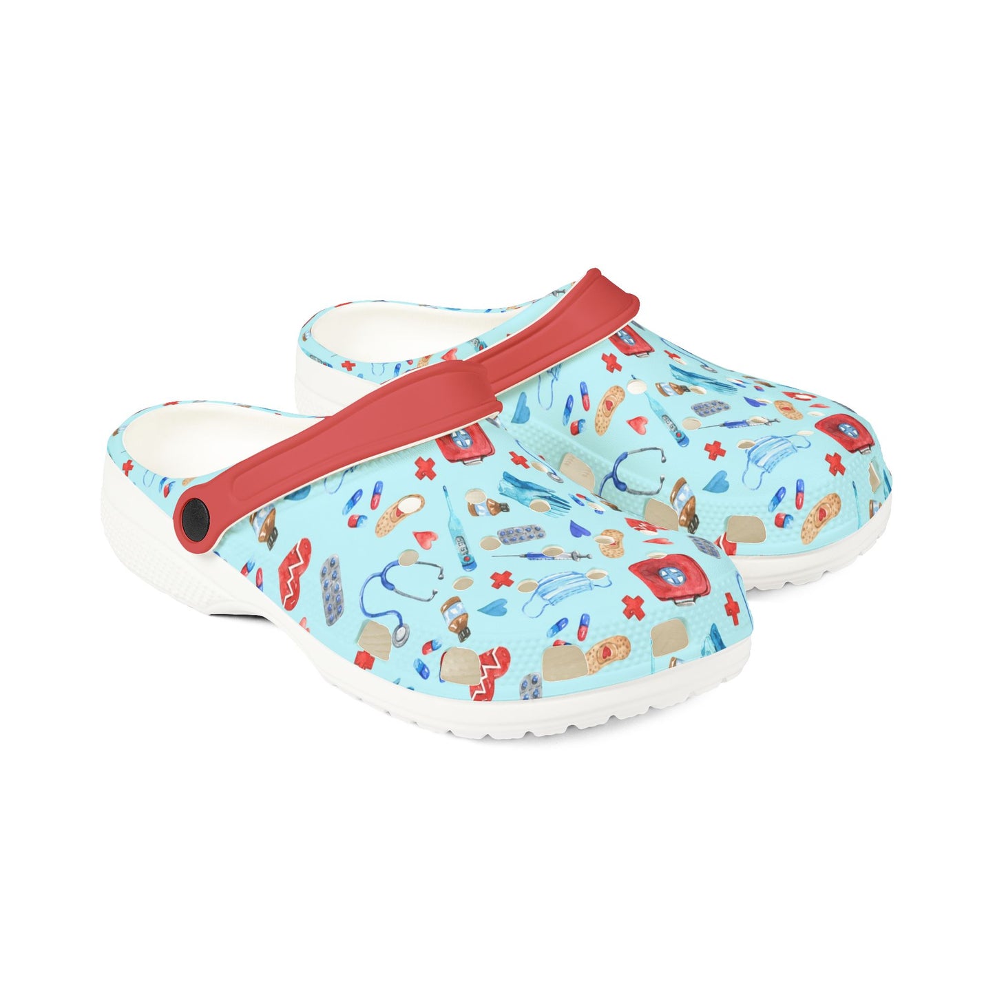 EVA Foam Rubber Shoes (Medical/Blue & Red)