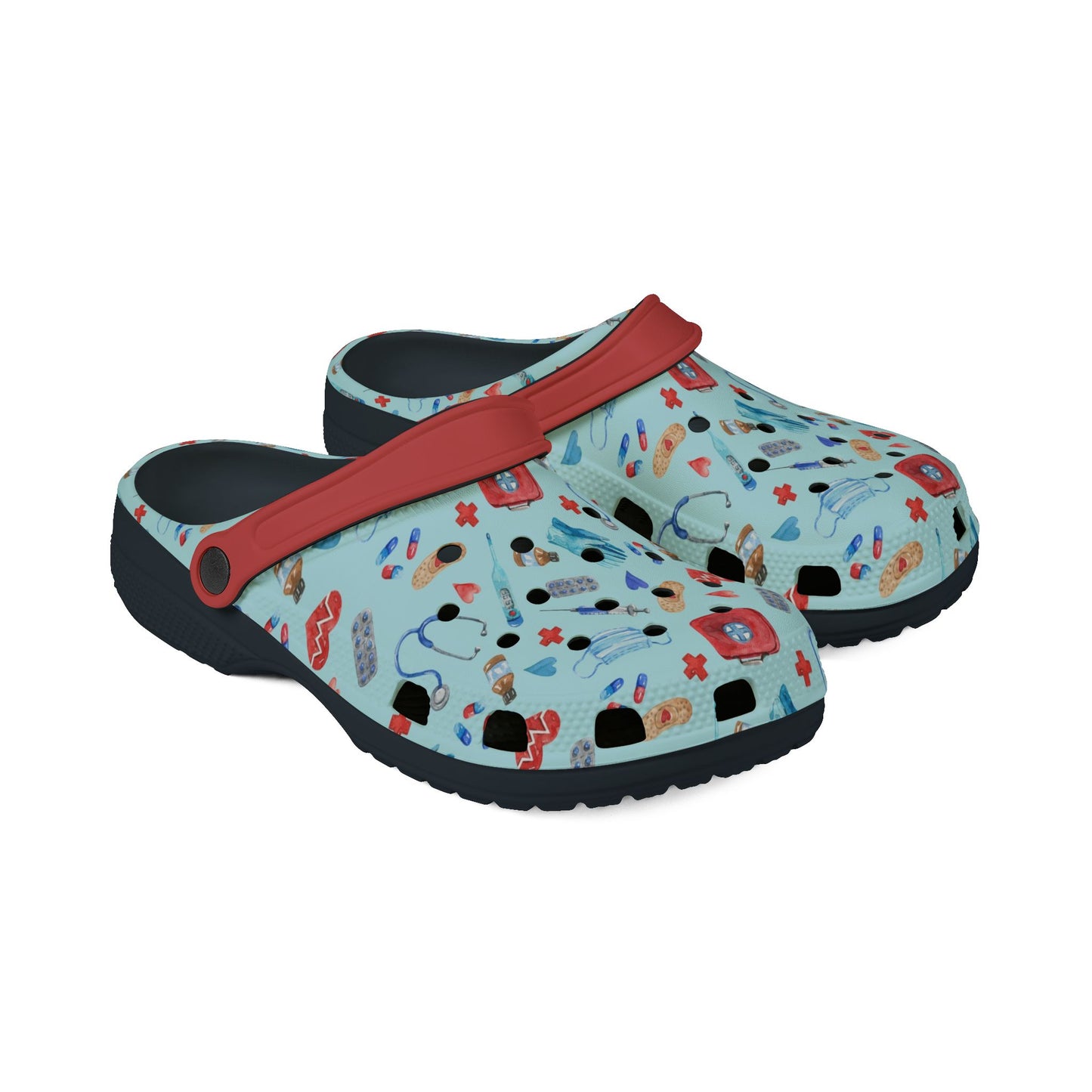 EVA Foam Rubber Shoes (Medical/Blue & Red)