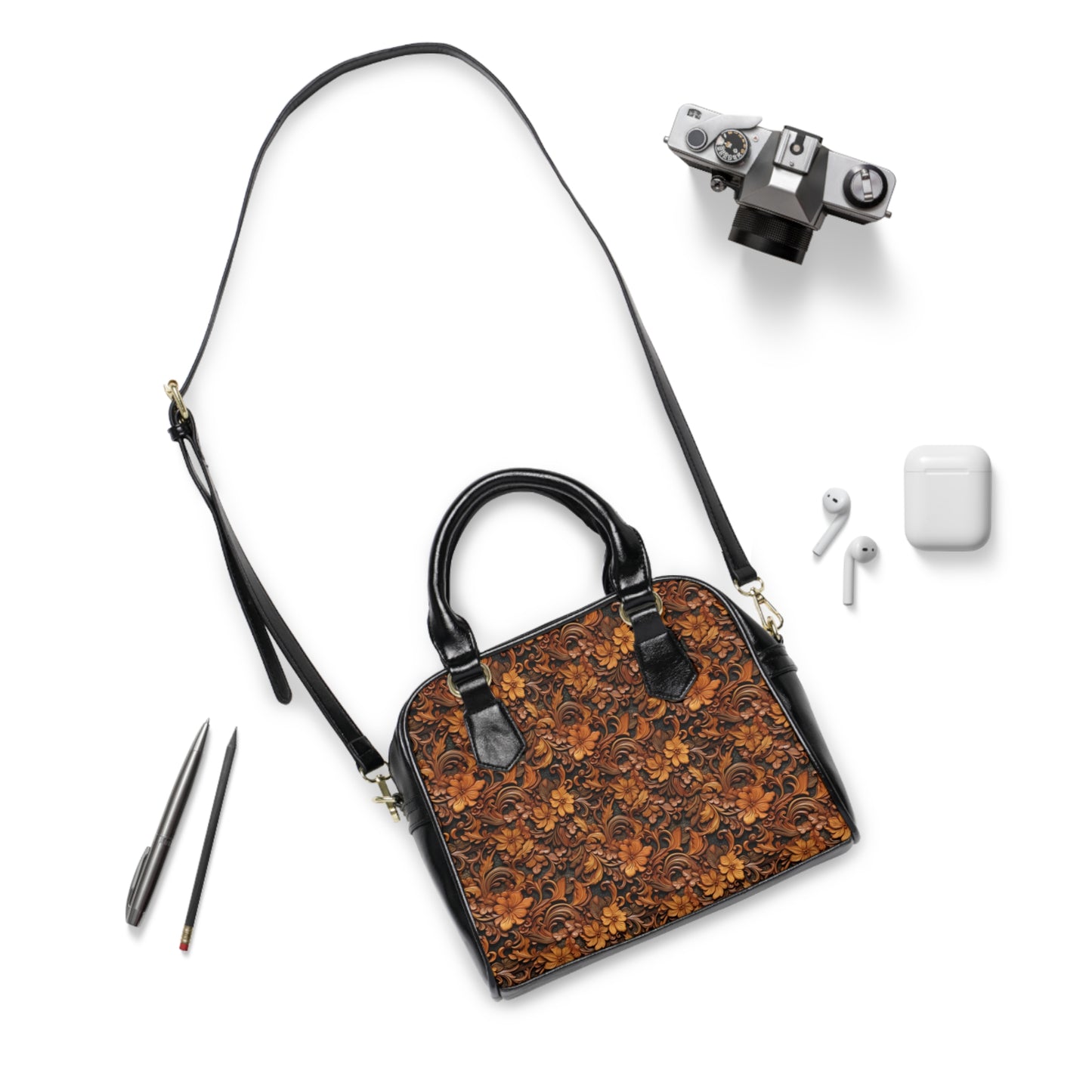 Shoulder Handbag (Tooled Leather)