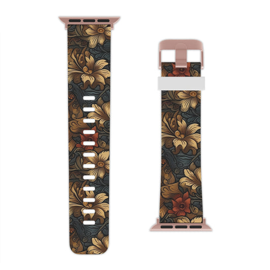 Apple Watch Band (Tooled Leather/Floral)