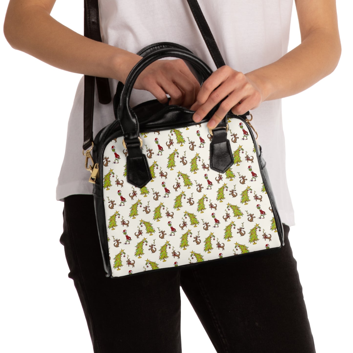 Shoulder Handbag (Christmas Trees)