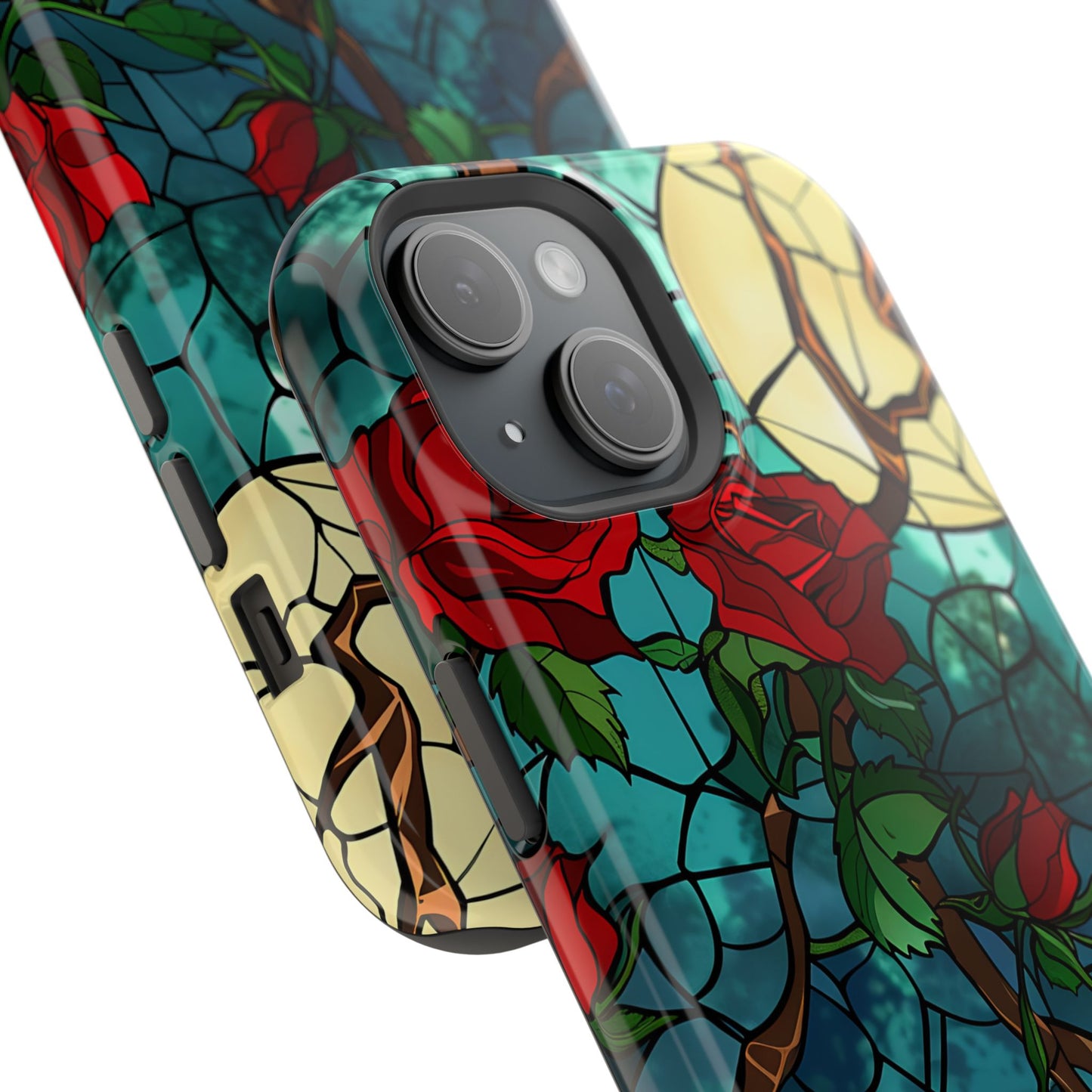 MagSafe Tough  Phone Case-Gift (Stained Glass-Roses)