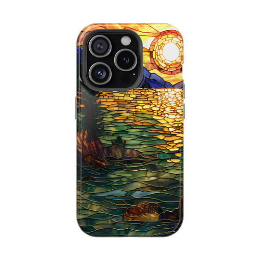 MagSafe Tough  Phone Case-Gift (Stained Glass-Sunset)