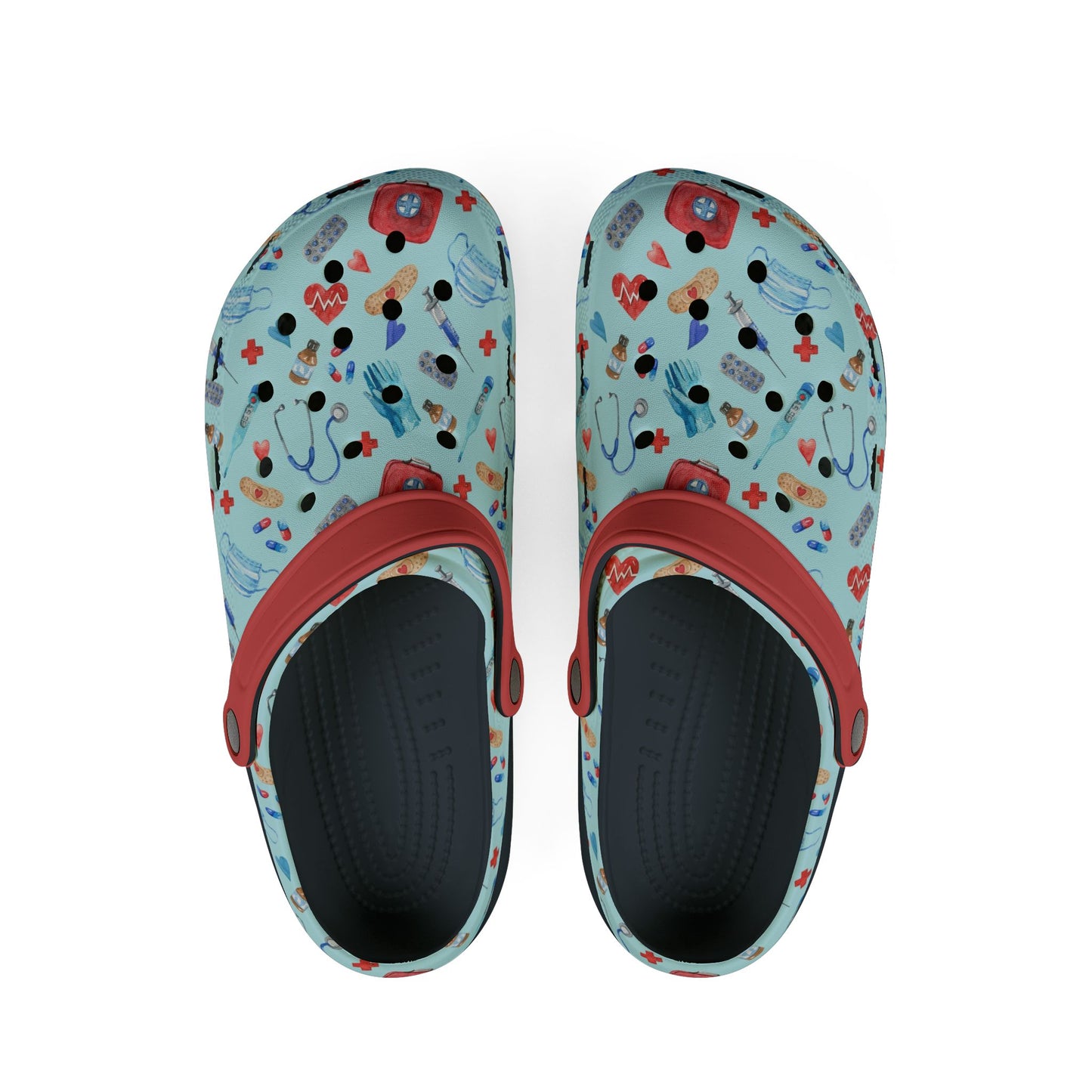 EVA Foam Rubber Shoes (Medical/Blue & Red)