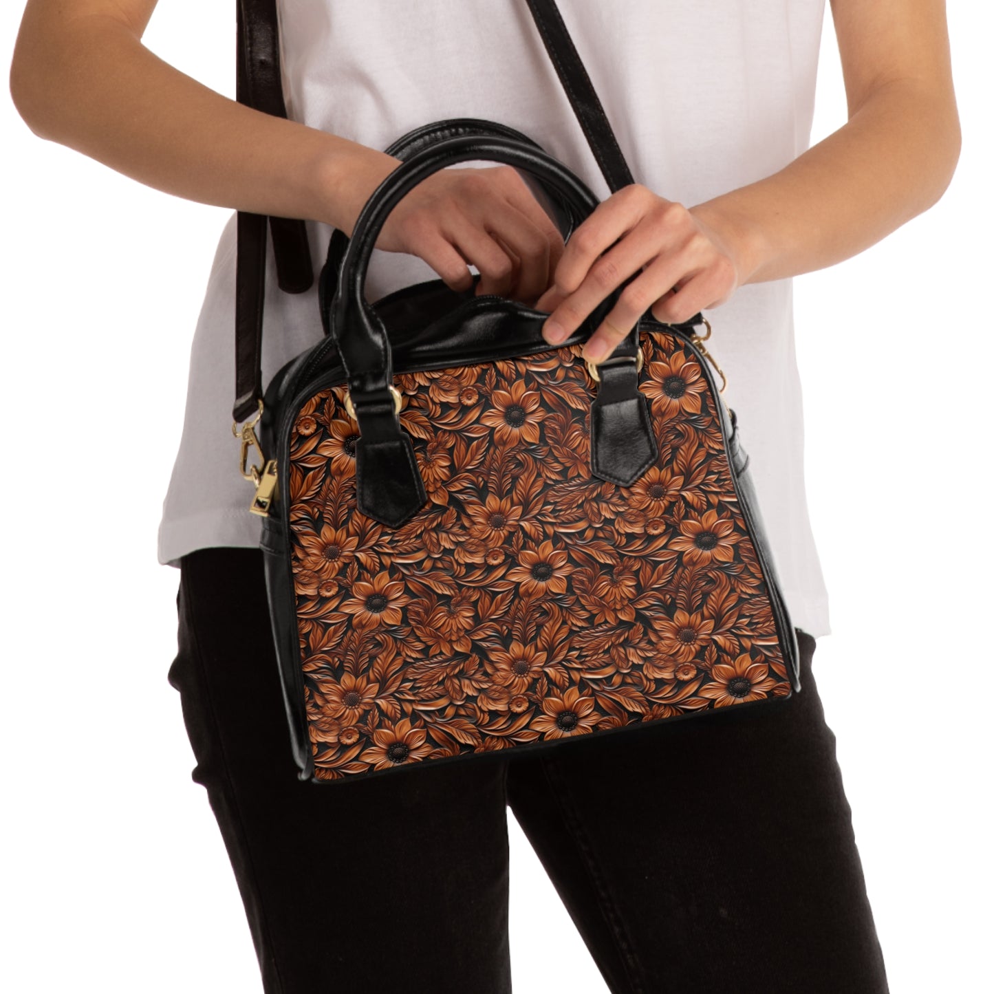 Shoulder Handbag (Tooled Leather)